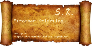 Strommer Krisztina névjegykártya